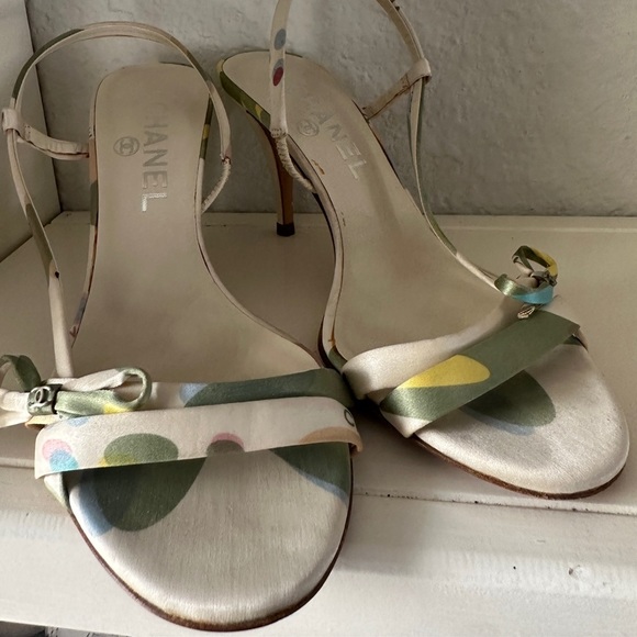 Vintage Chanel 2005 Interlocking CC Logo Slingback Sandals - Picture 4 of 4